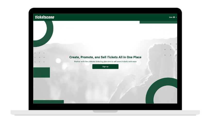 Ticketscene website shown on the laptop